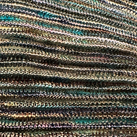 Connected Greens Blues Yellows Stripe Designs Sleeveless V Neck Sz 14P. - Picture 6 of 10